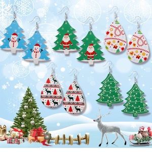 Christmas earrings leather with fishhook silver